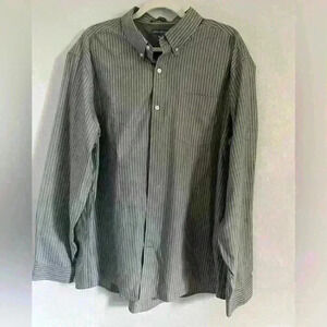 Eddie Bauer Men’s Striped Button Down Dress Shirt Wrinkle Free Relaxed Fit XL